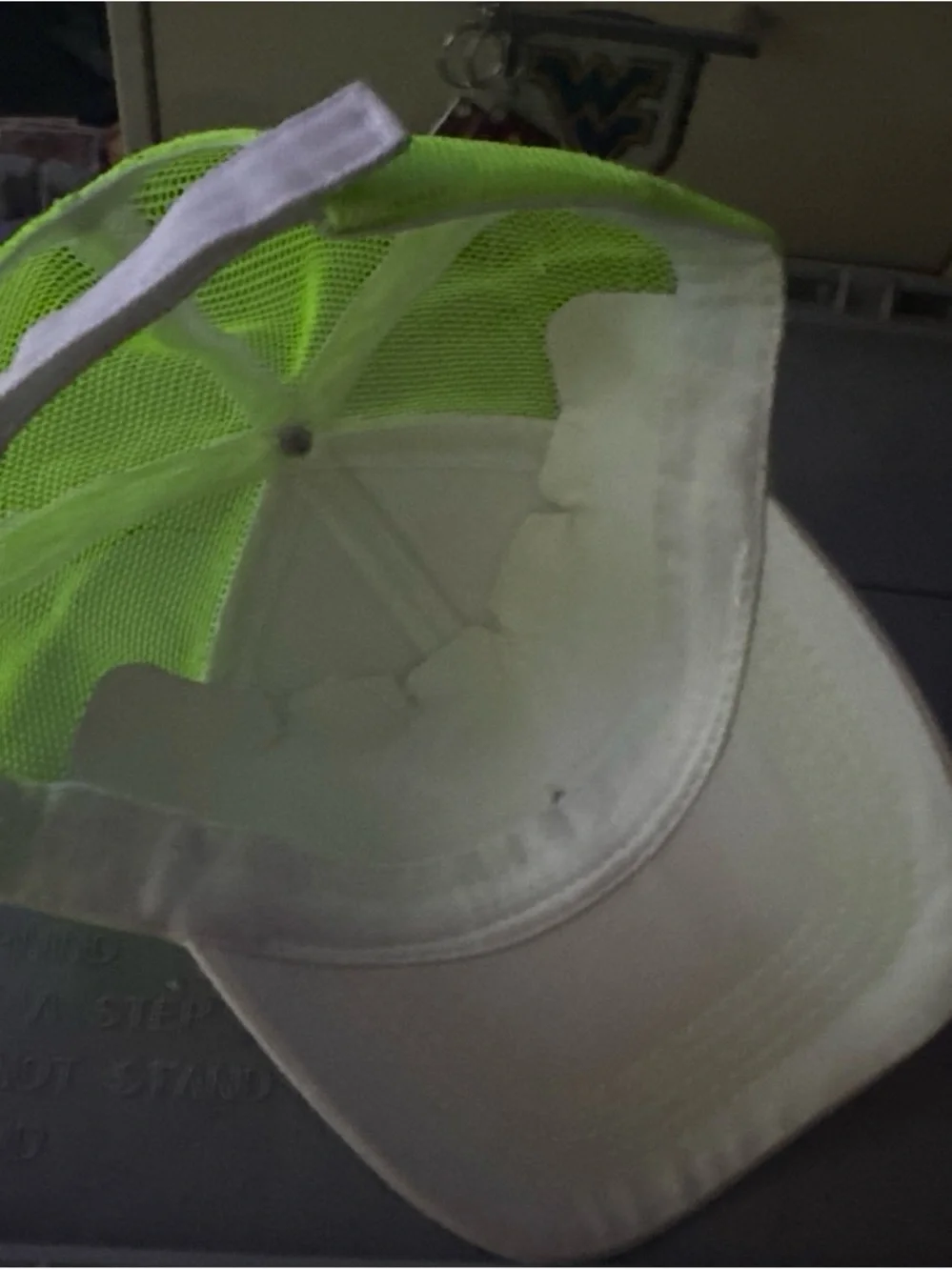Mercedes-Benz White and Neon Green Logo Trucker Cap